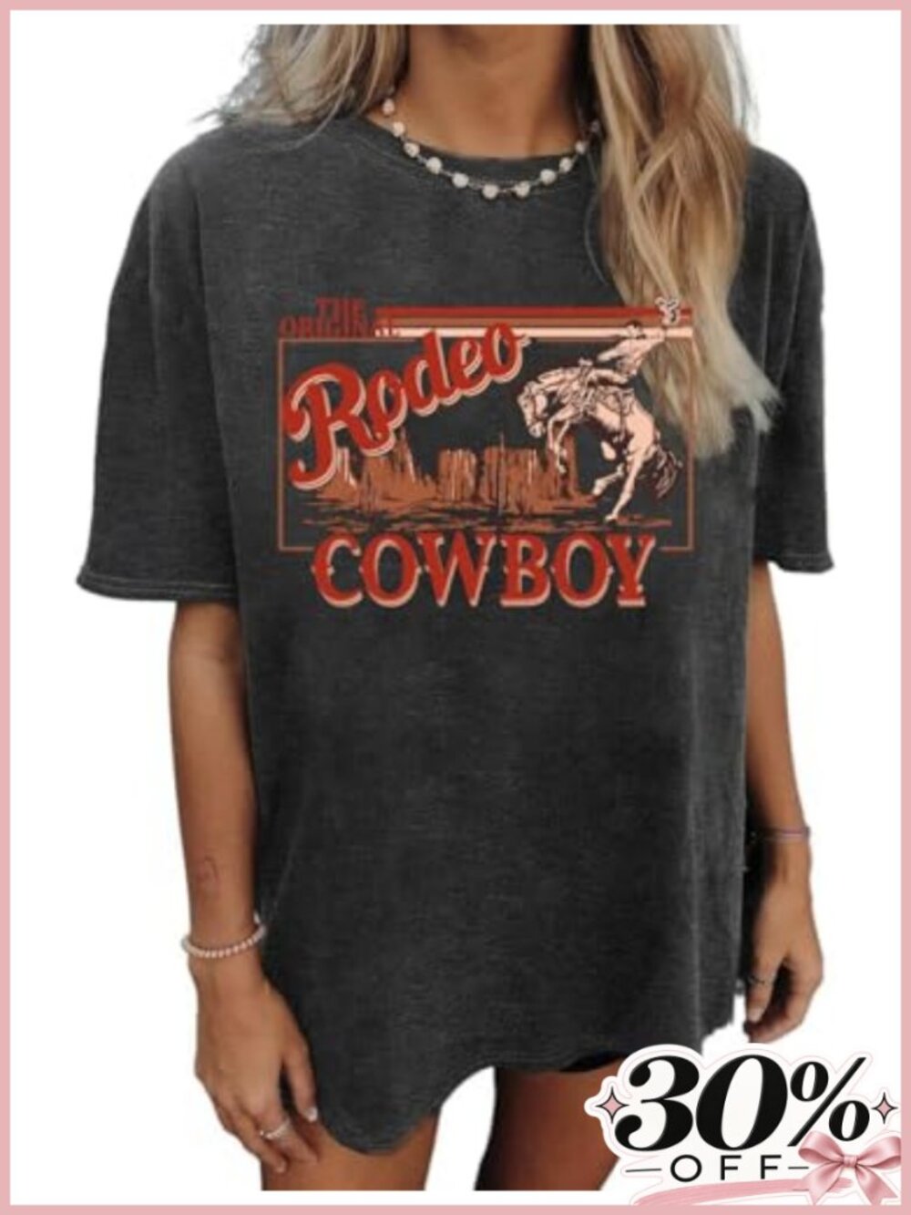 Retro Western Cowgirl Graphic T-Shirt Women's Oversized Vintage Rodeo Tee